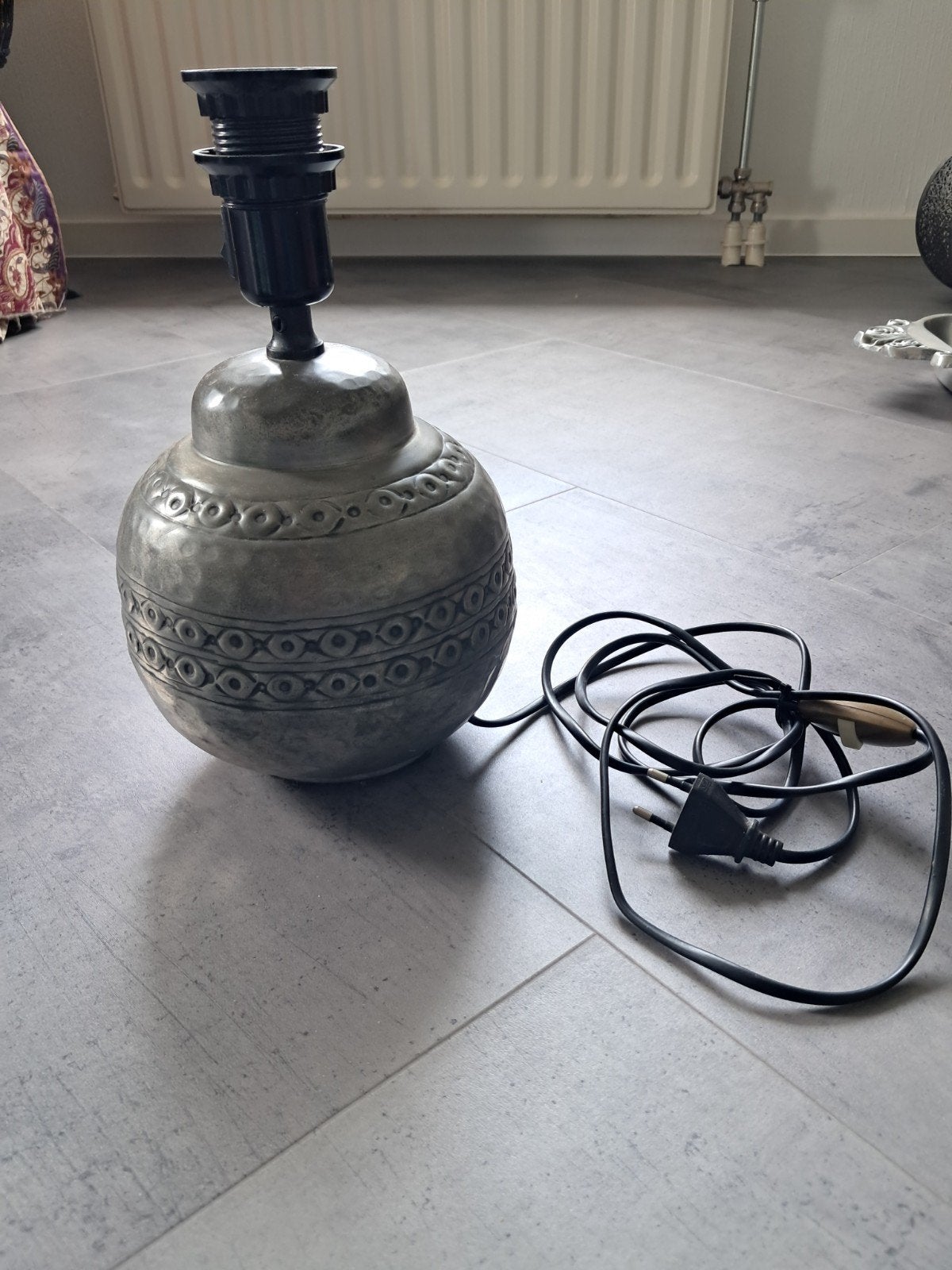 Unieke Tafellamp met Oosterse Sferen en Franjes, Ophalen, Stof, Minder dan 50 cm, Gebruikt