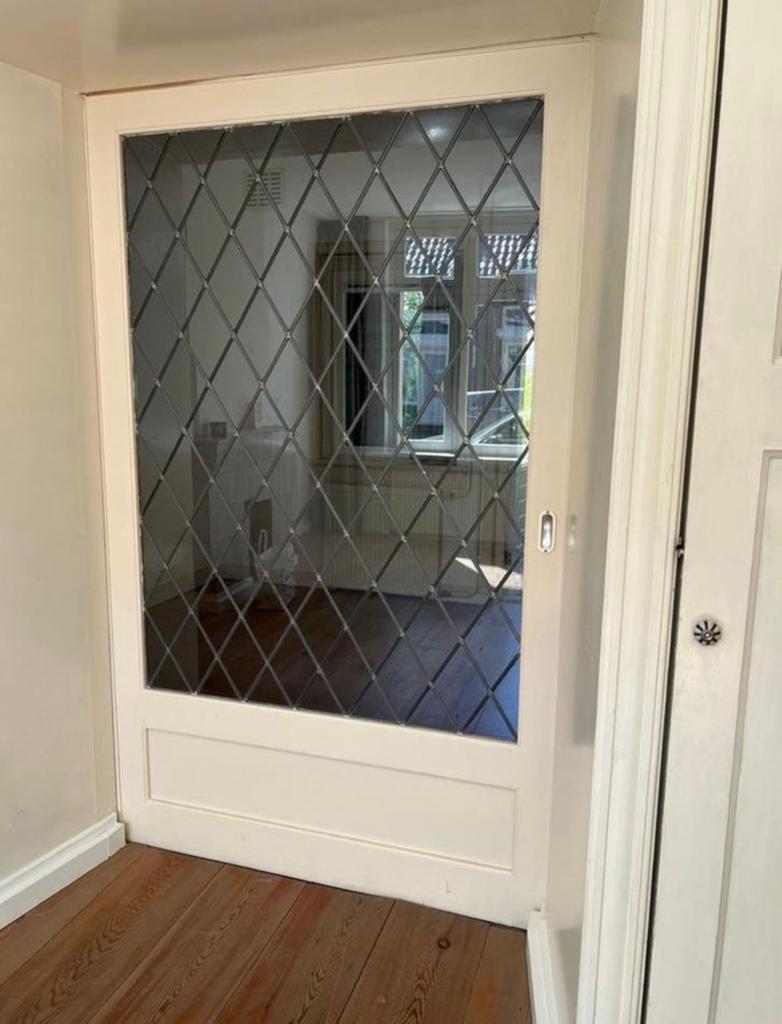 Glas in lood deur, Doe-het-zelf en Verbouw, Binnendeur, Ophalen of Verzenden, Glas, Schuifdeur