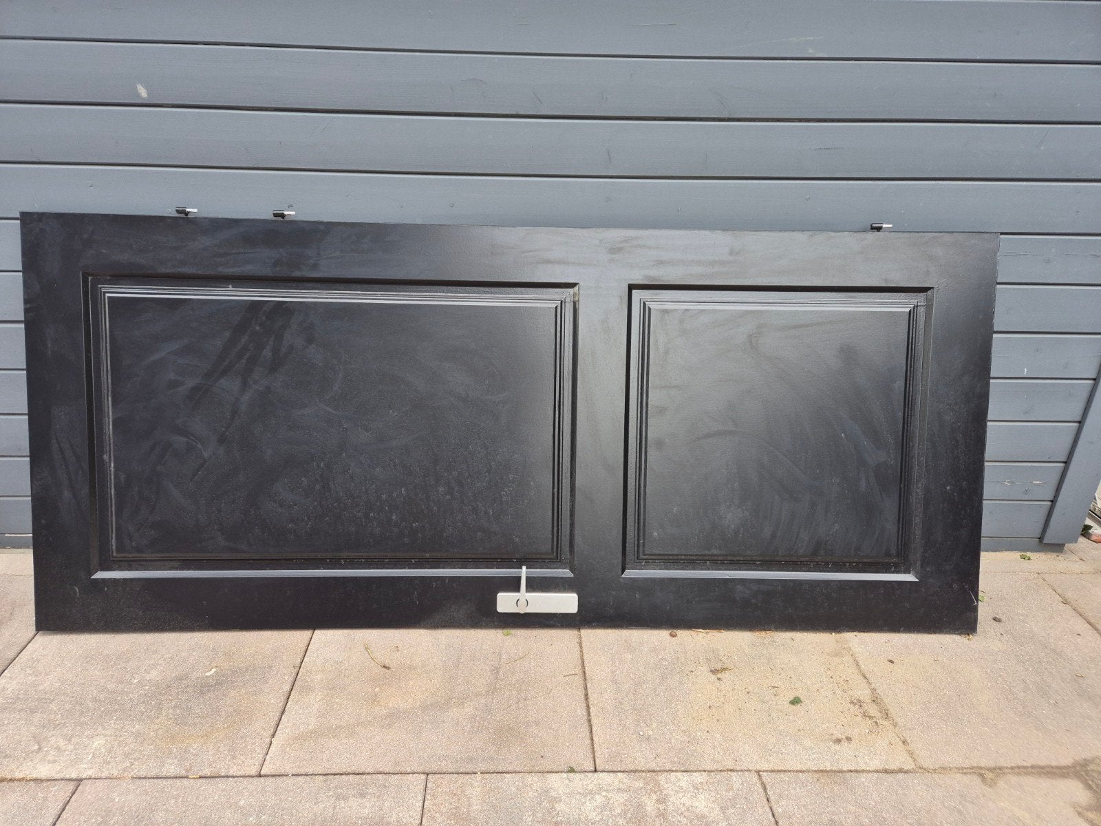 Zwarte deurpaneel massief hout 210 x 90 cm, Gebruikt, 80 tot 100 cm, Binnendeur, Ophalen of Verzenden
