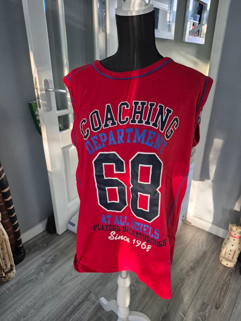 Portonova Rood Mouwloos Shirt XL - 'Coaching Department', Portonova, Maat 56/58 (XL), Ophalen of Verzenden, Gedragen