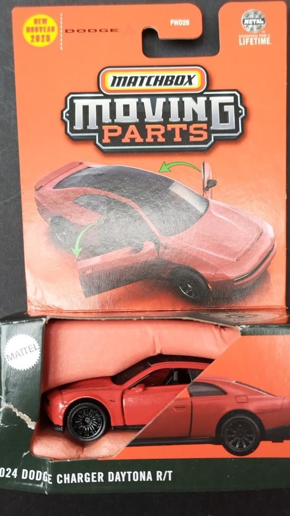 Dodge Charger Rt 2024 Matchbox Moving parts Pol, Auto, Verzenden, Nieuw, Matchbox@mattel.com