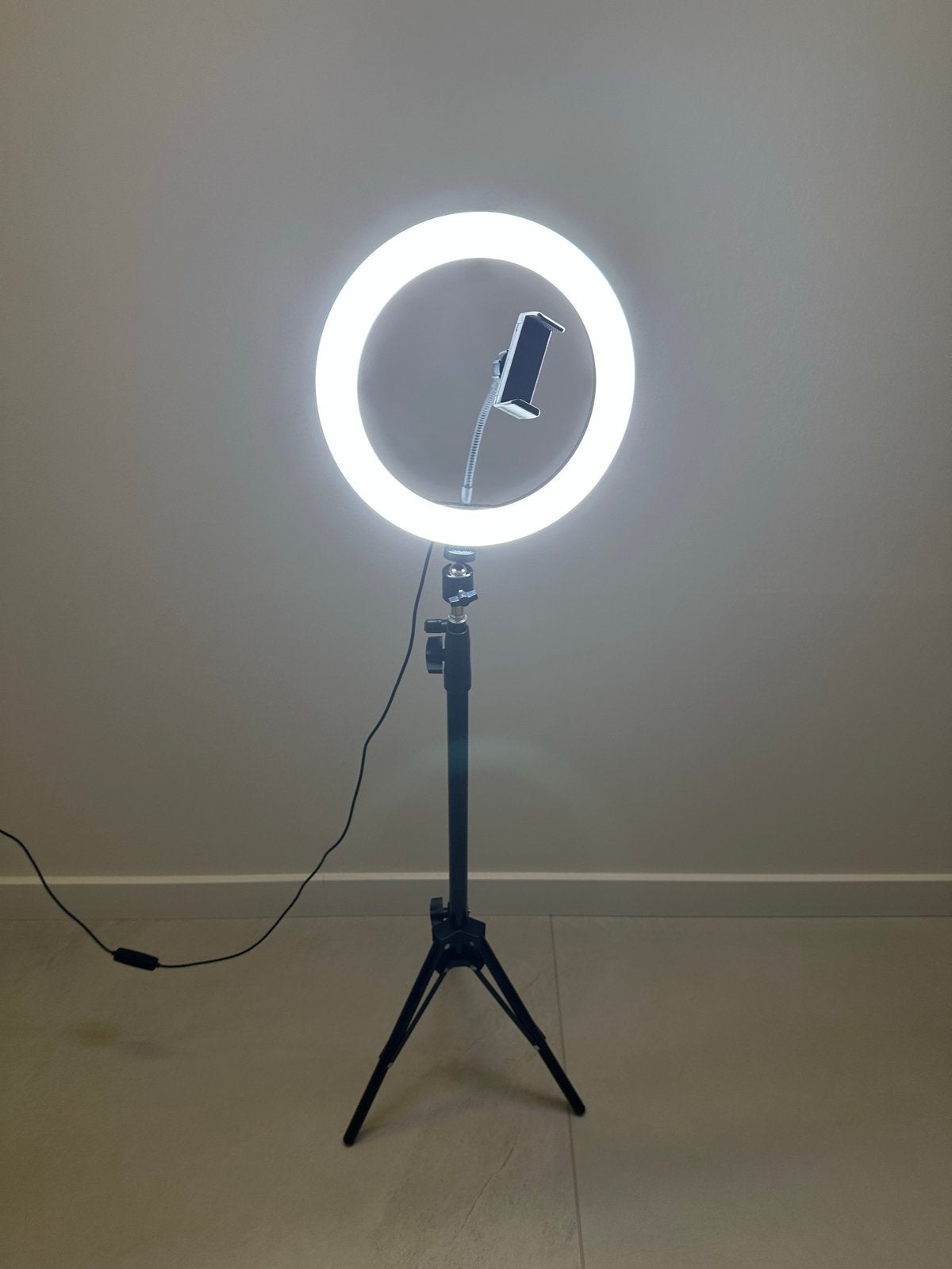 Selfie Ringlamp met Statief en Telefoonhouder, Ophalen, Zo goed als nieuw