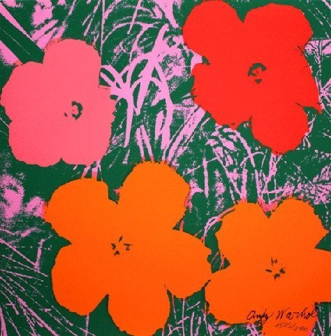 Andy Warhol Kleur Lithografie " Poppy Flowers Nr 2 " Ges Gen, Gelimiteerde oplage, Ophalen of Verzenden, Dieren en Natuur, Lithografie