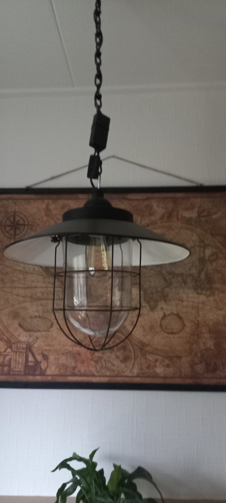 Vintage industriële lamp, Huis en Inrichting, Lampen | Hanglampen, Ophalen, Gebruikt, Vintage industrieel retro, Metaal