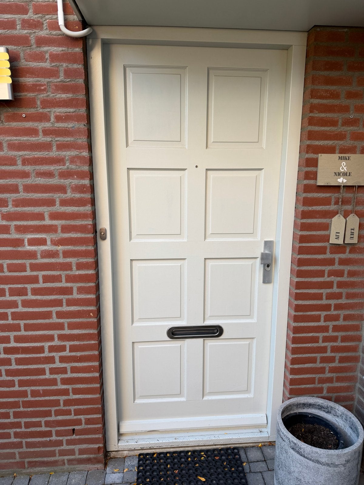 Hardhouten VOORDEUR met brievenbus 2120 x 925, Ophalen, Gebruikt, 80 tot 100 cm, Buitendeur