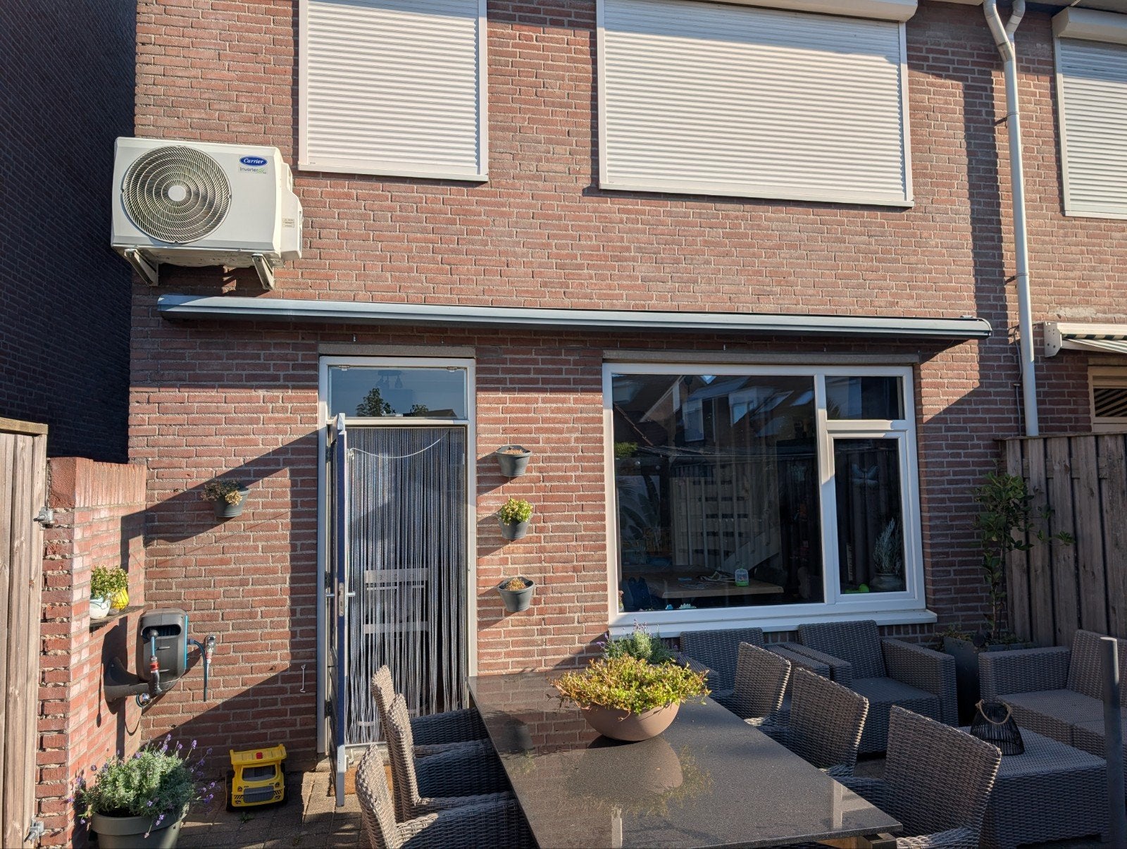 elektrische zonnescherm met kapotte arm 550cmx300cm, Ophalen, Gebruikt