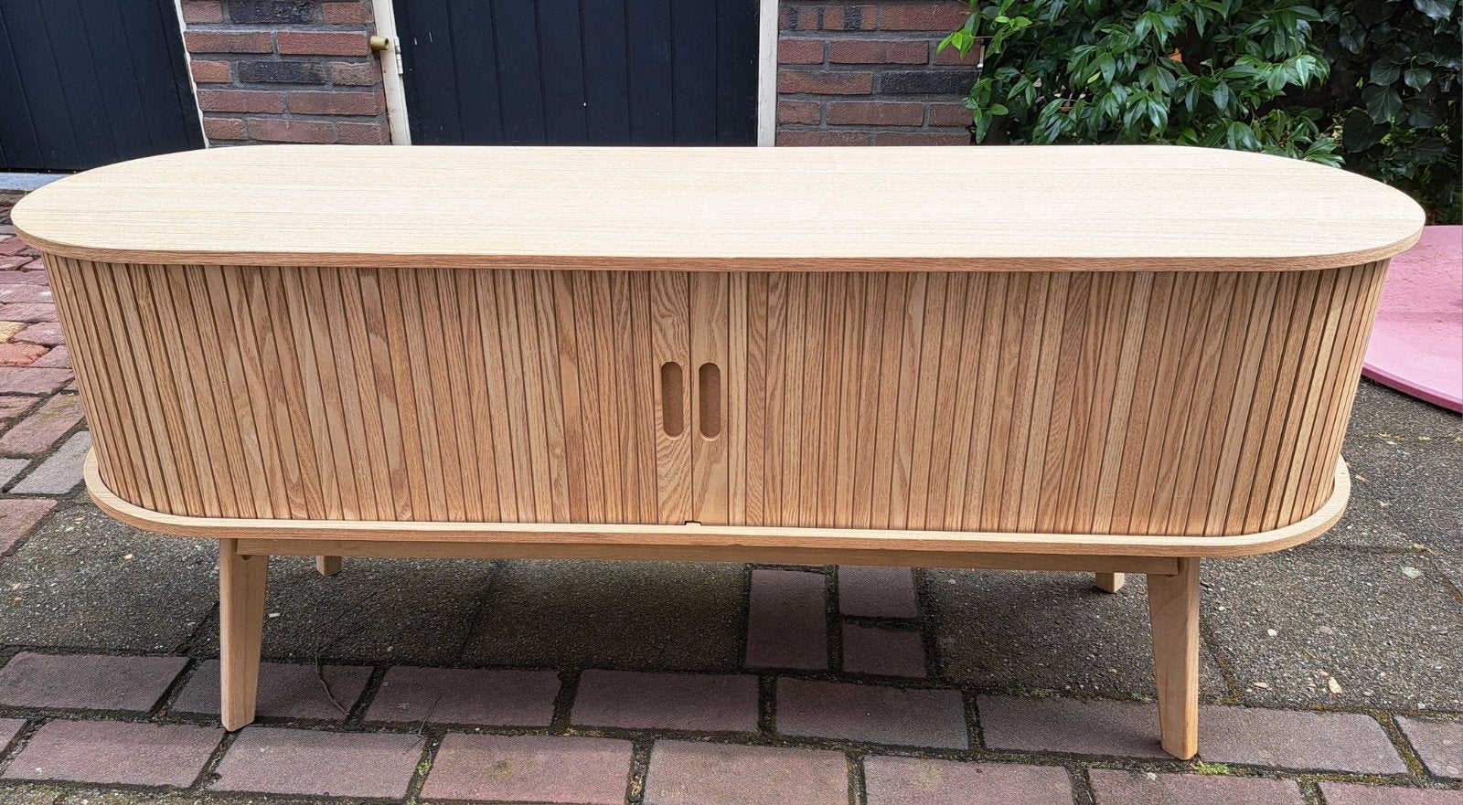 Lichteiken dressoir met roldeurtjes 120cm breed, Huis en Inrichting, Minder dan 50 cm, 100 tot 150 cm, Eikenhout, Ophalen of Verzenden