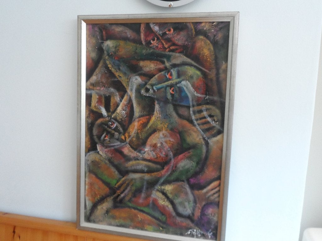 Schilderij - vrouw met kind - zuid afrika mozambique, Ophalen, Figuren