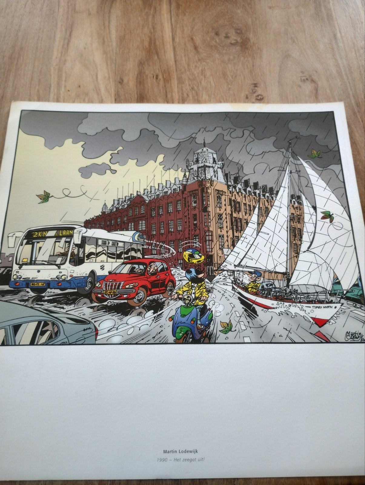 Mooie kunstprint van Martin Lodewijk("het zeegat uit" 1990)., Ophalen of Verzenden