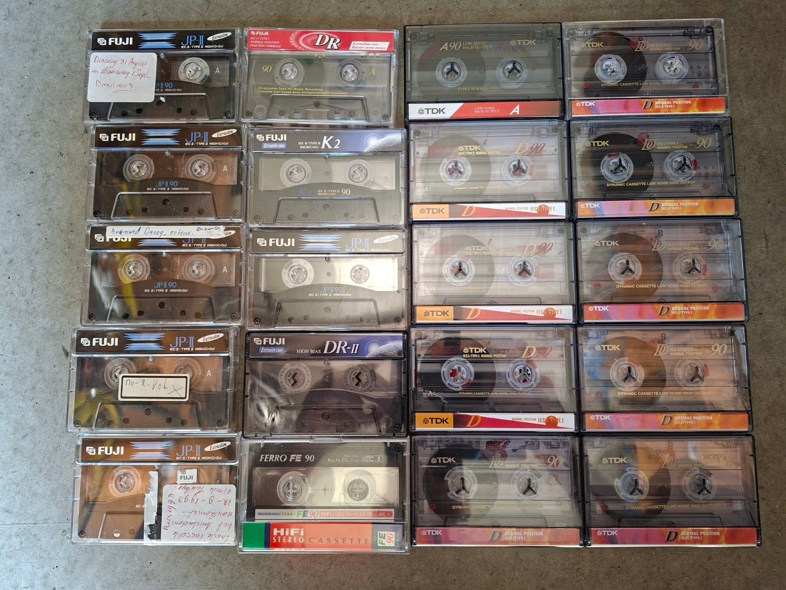 Partij van 20 cassettebandjes - TDK FUJI, Gebruikt, 2 t/m 25 bandjes, Overige genres, Ophalen of Verzenden