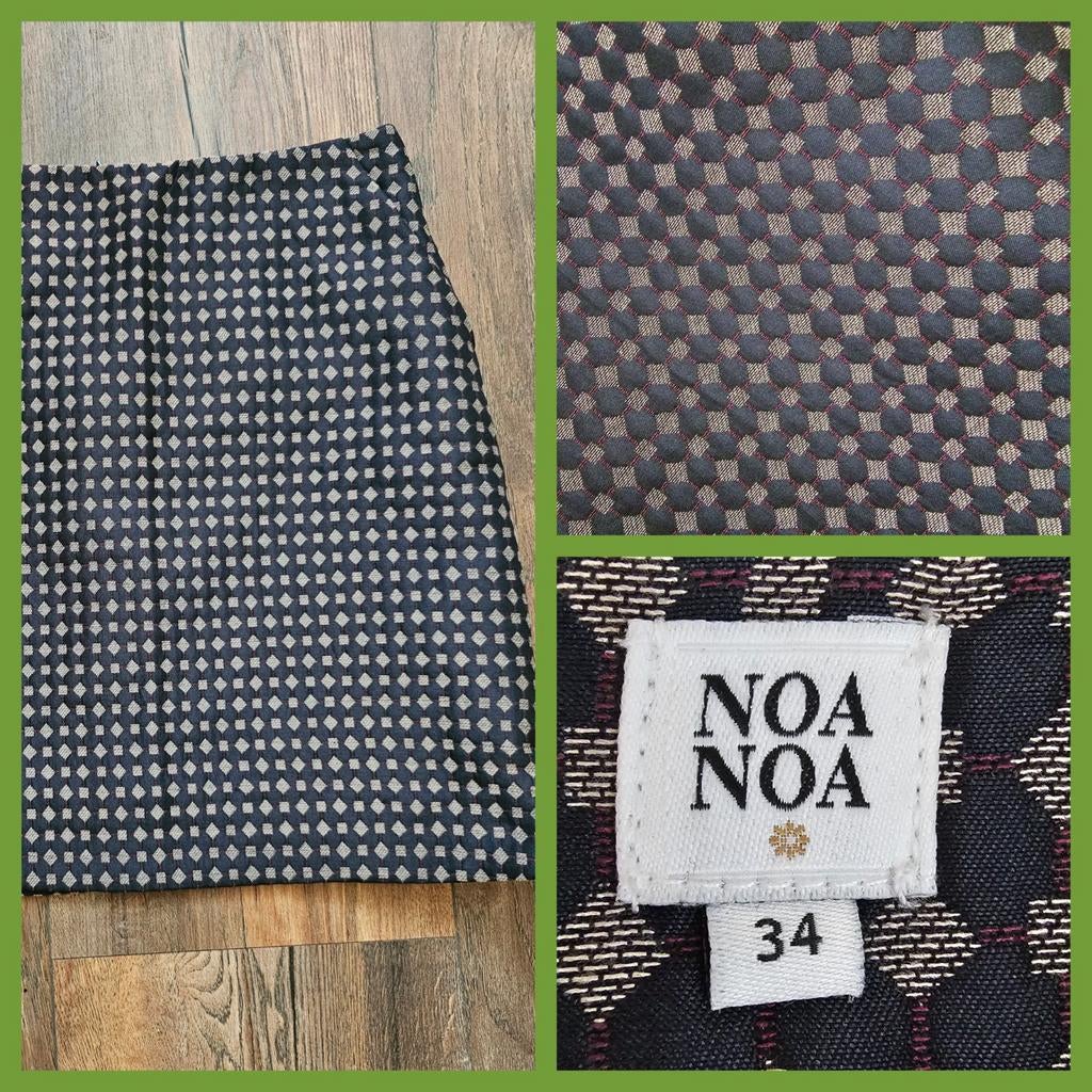 Noa Noa prachtig zwart beige rokje mt 34 in nieuwstaat., Ophalen of Verzenden, Zo goed als nieuw, Zwart