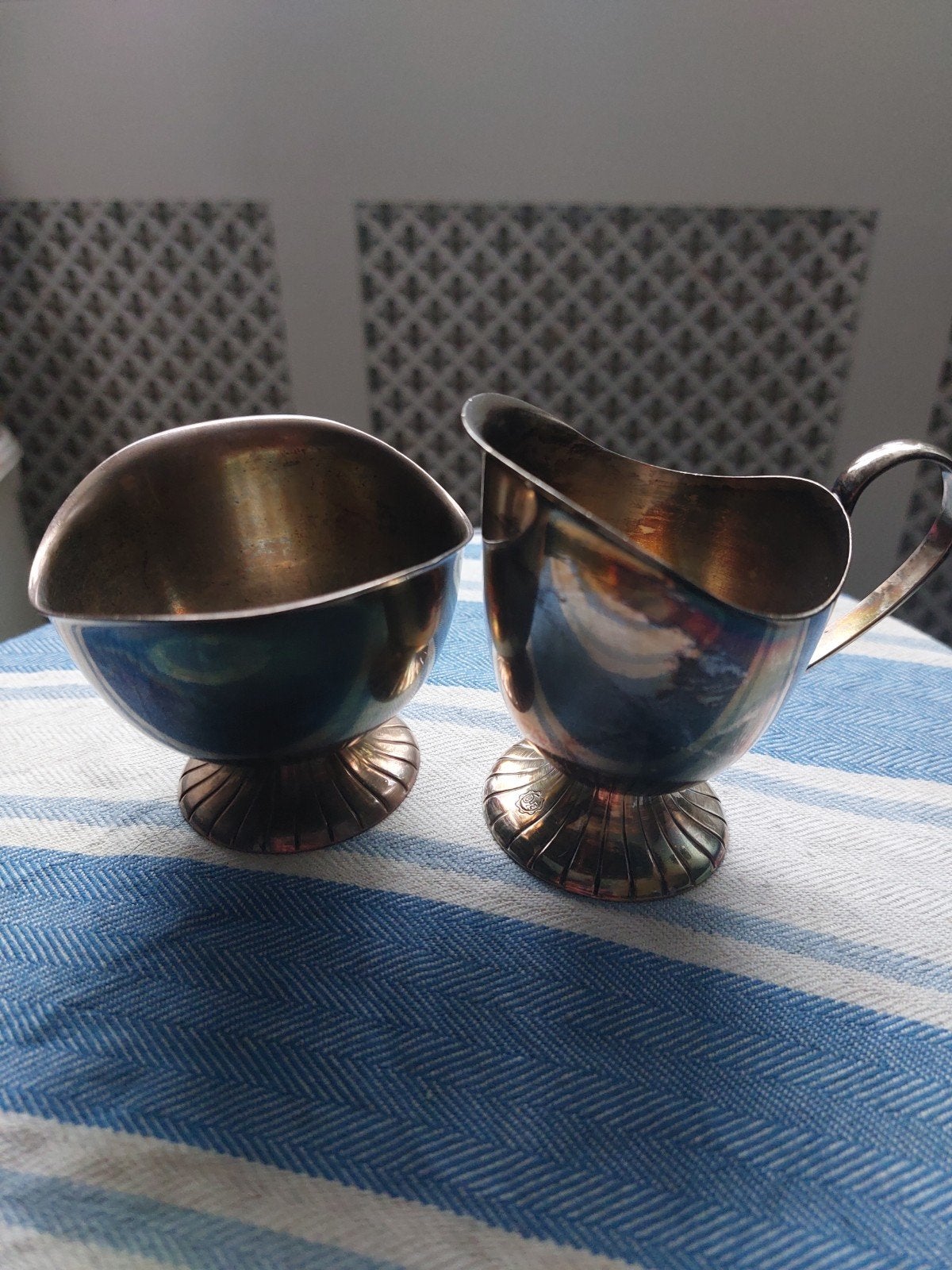 Vintage suiker- en melkstel, verzilverd, Ophalen of Verzenden