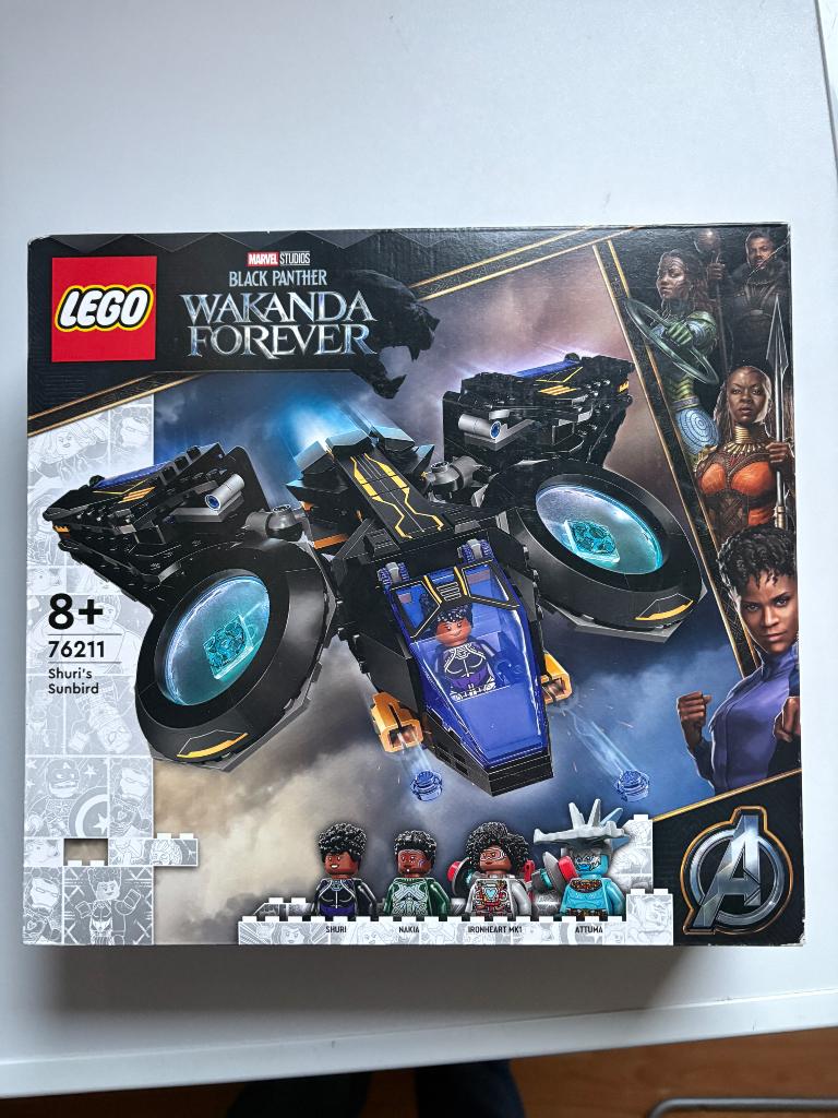 Lego 76211 Marvel Wakanda Forever Shuri’s Sunbird, Lego, Nieuw, Ophalen of Verzenden, Compleet