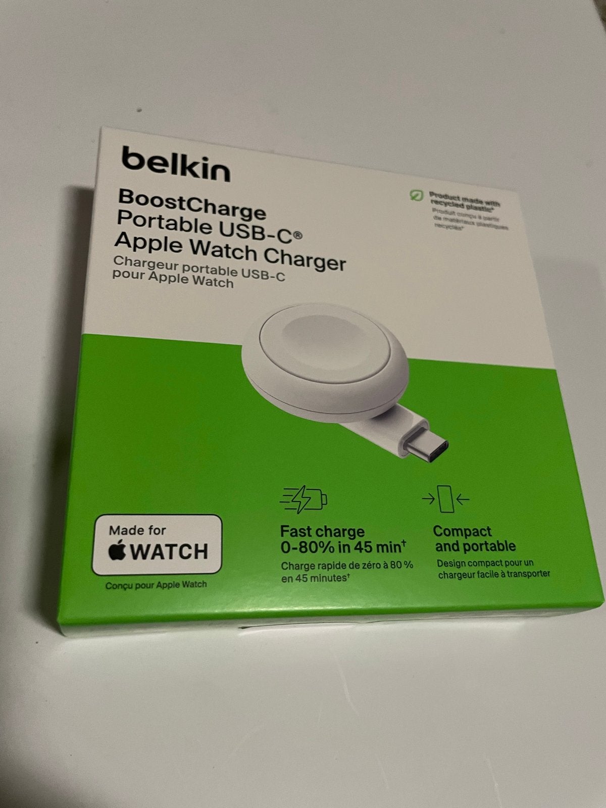Belkin BoostCharge Draagbare USB-C Apple Watch Oplader, Ophalen of Verzenden, Nieuw, Zwart, IOS