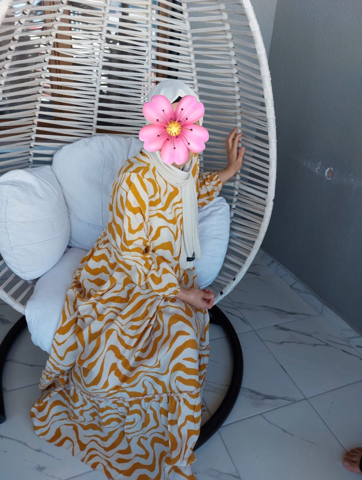 Zachte katoenen maxi jurk met zebraprint, Maat 38/40 (M), Beige, Ophalen of Verzenden, Zo goed als nieuw