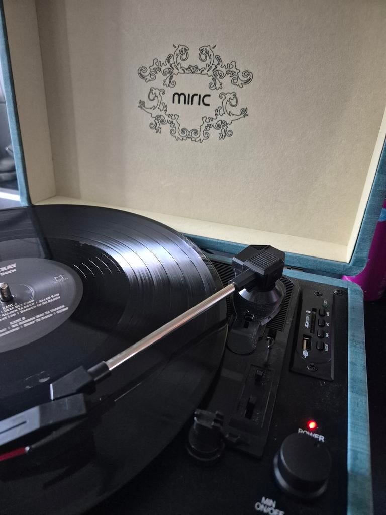 MiriC platenspeler blauw, Audio, Tv en Foto, Platenspelers, Ophalen of Verzenden, Zo goed als nieuw, Platenspeler, Overige merken