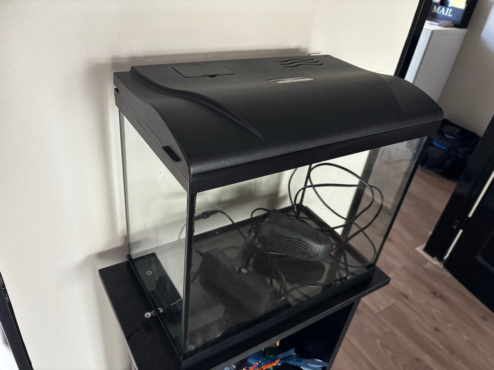 Aquarium met pilaar en toebehoren, Ophalen, Inclusief toebehoren, Gebruikt, HS Aqua