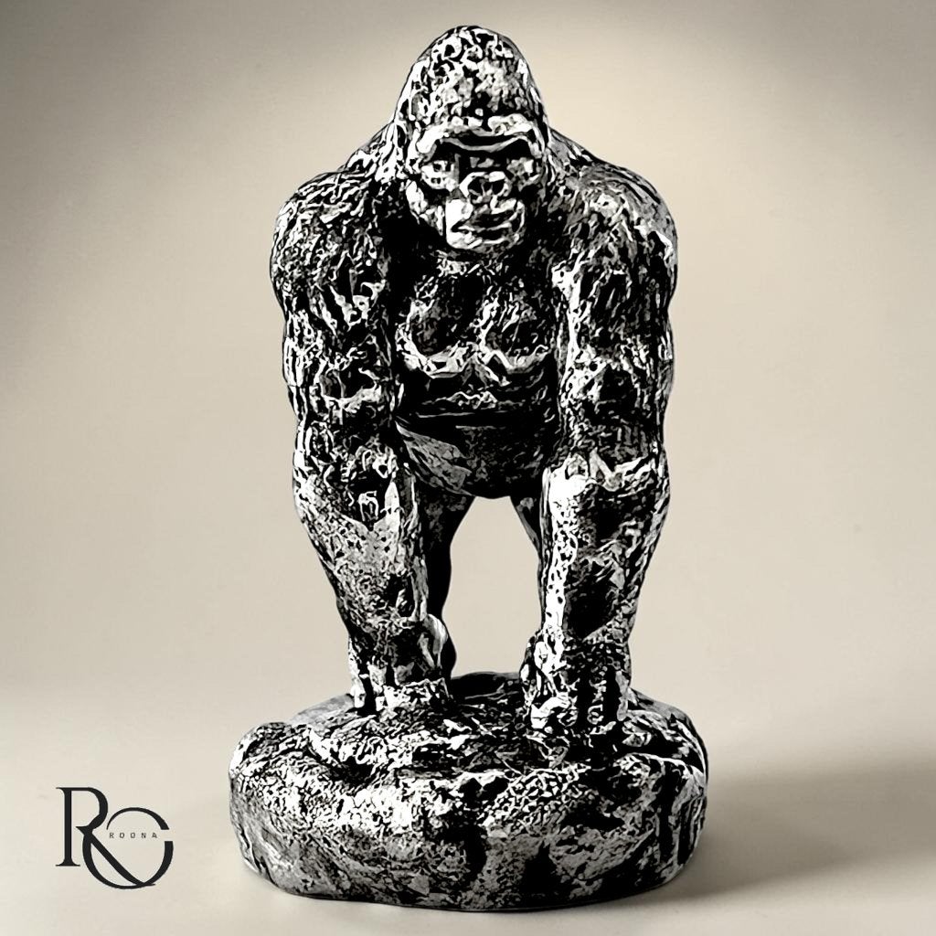 Zilveren gorilla miniatuur 925 sterling zilver, Ophalen of Verzenden, Zilver