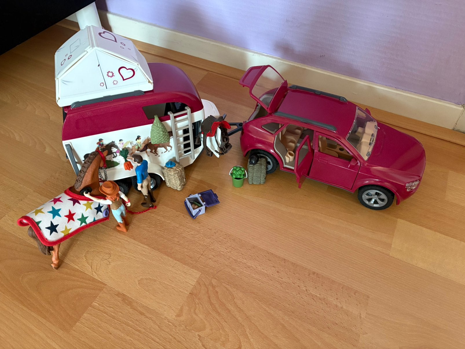 Schleich auto met paardentrailer, Ophalen of Verzenden, Zo goed als nieuw