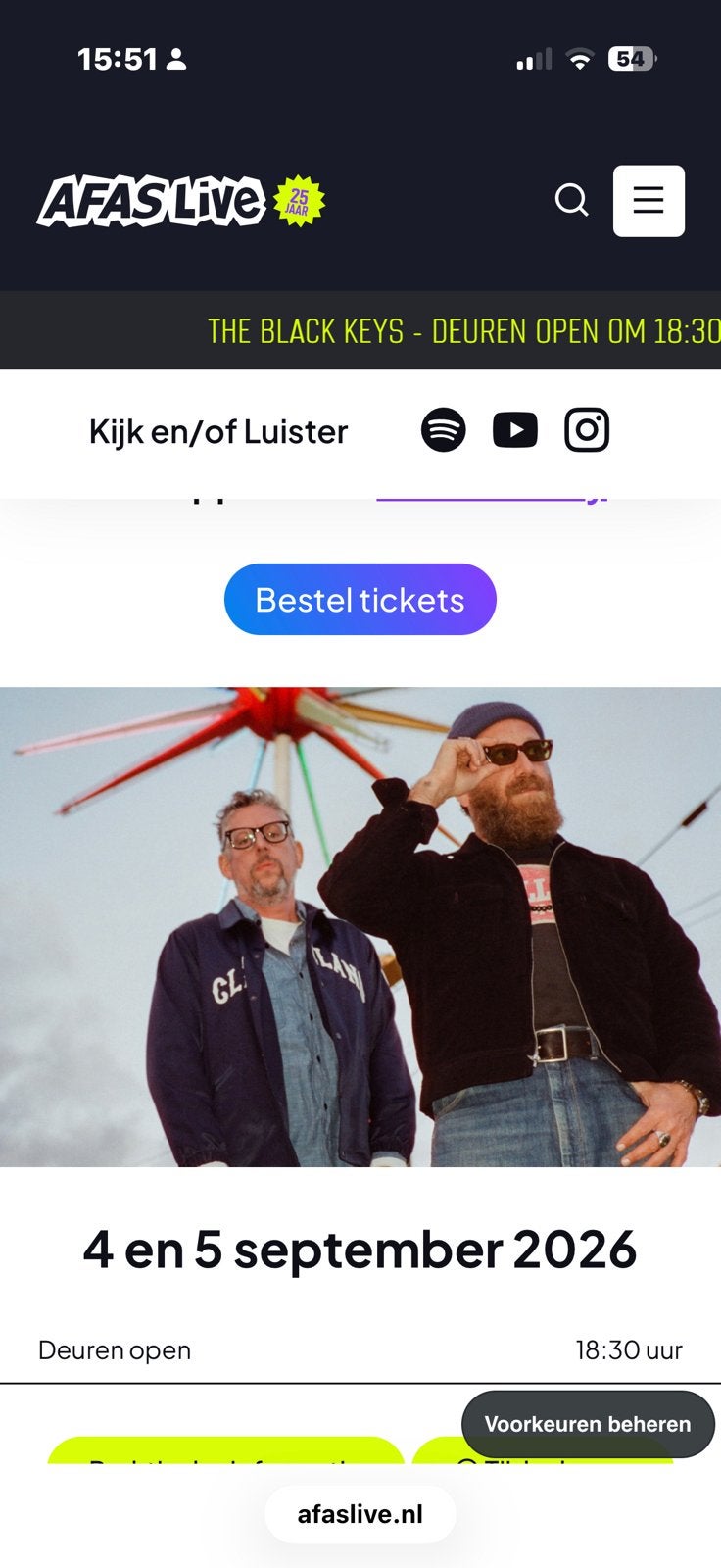 2 kaarten voor The Black Keys (4 september), Tickets en Kaartjes, Twee personen, September