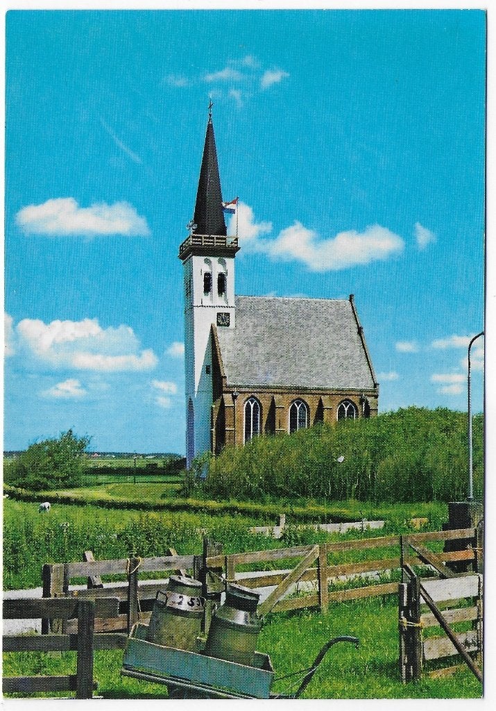 Texel Den Hoorn Historisch Kerkje Gelopen ansichtkaart B4824, Ophalen of Verzenden, 1980 tot heden, Gelopen, Waddeneilanden