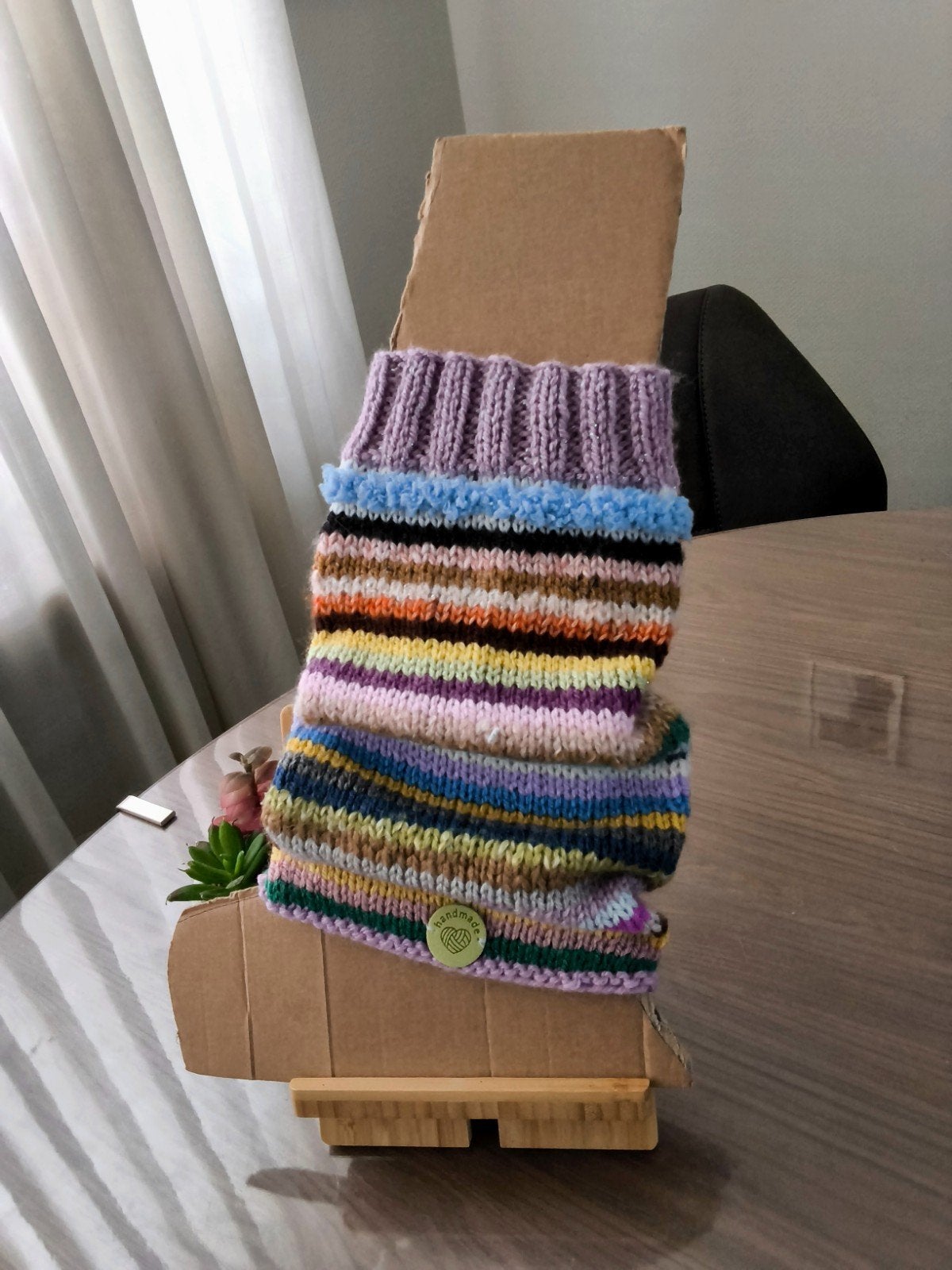 Handgemaakte gestreepte beenwarmers, Overige typen, Overige kleuren, Nieuw, Overige maten
