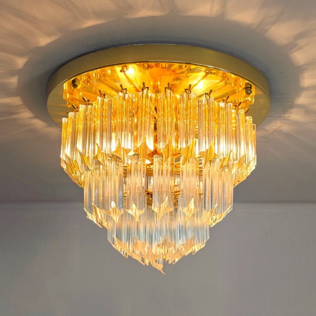Venini plafonniere 60's groot model mid century, Zo goed als nieuw, Goud, Mid-century modern, E27 (groot)