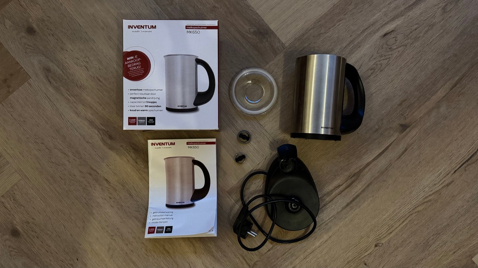 Inventum Melkopschuimer MK650 - Zo goed als nieuw, Ophalen, Zo goed als nieuw, Elektrische melkopschuimer
