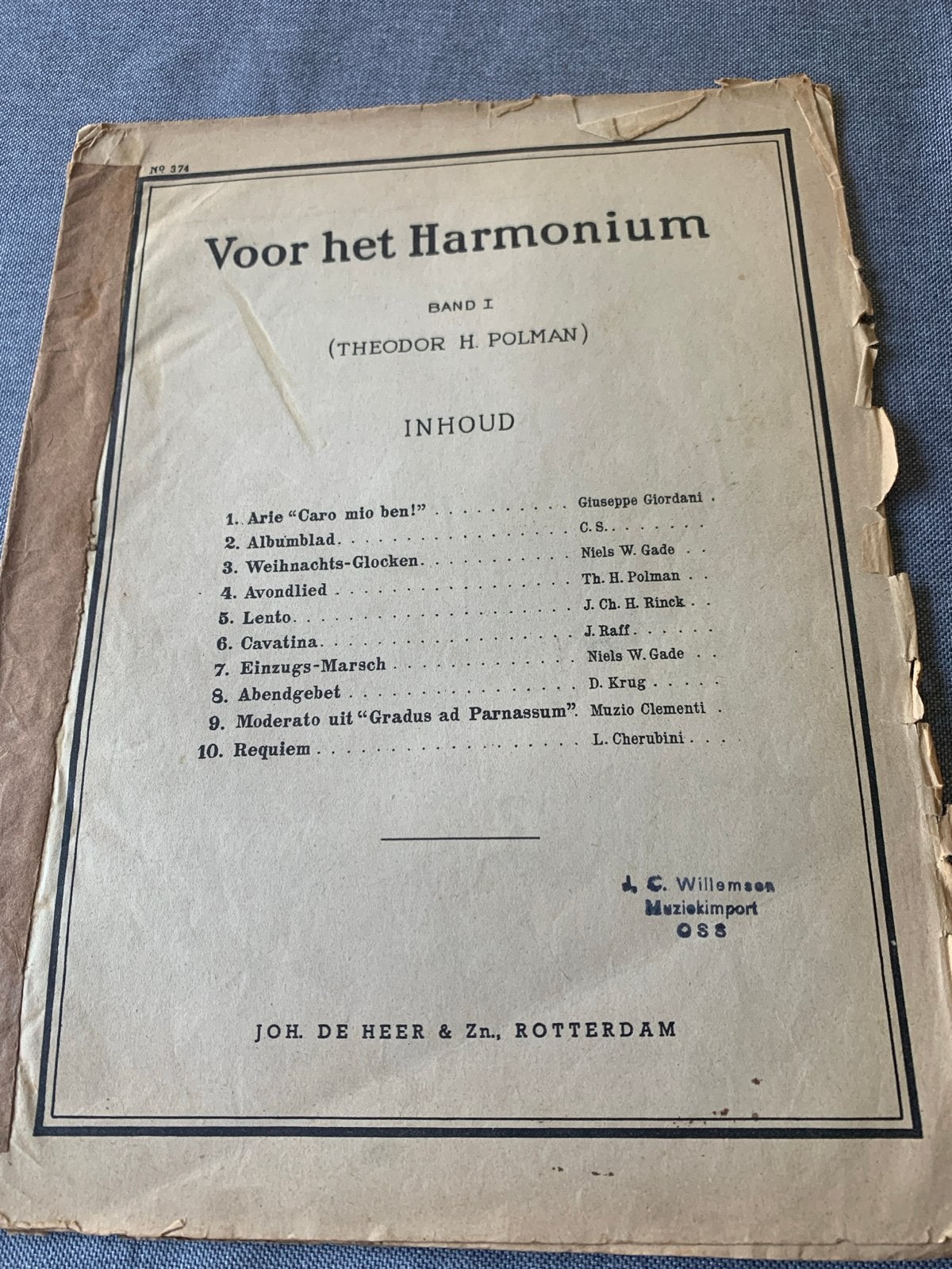 Oude bladmuziek: Voor het Harmonium - Band I (Theodor H. Pol, Gebruikt, Klassiek, Thema, Overige instrumenten