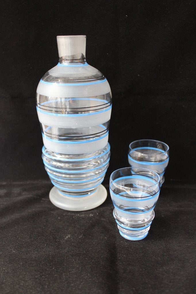 Antiek Art Deco Verrerie Doyen glazen set 1930-1940, Antiek en Kunst, Antiek | Glas en Kristal, Ophalen of Verzenden