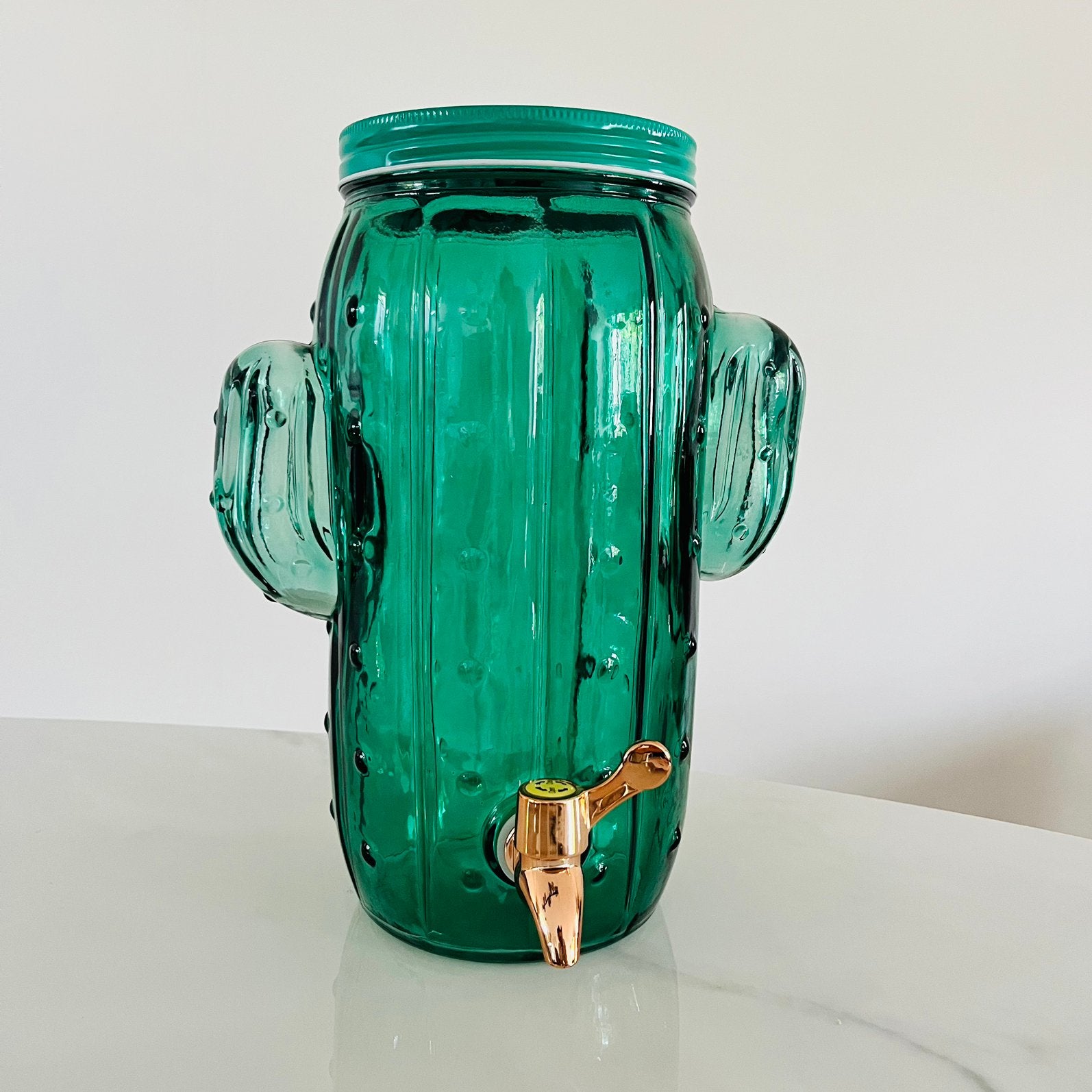Glazen drank dispenser in cactus vorm, Ophalen of Verzenden, Zo goed als nieuw, Groen, Glas