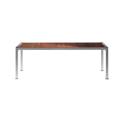 Driade Miki Astori lage tafel – teak/aluminium – 220 cm, Ophalen, 200 cm of meer, Zo goed als nieuw, 25 tot 50 cm