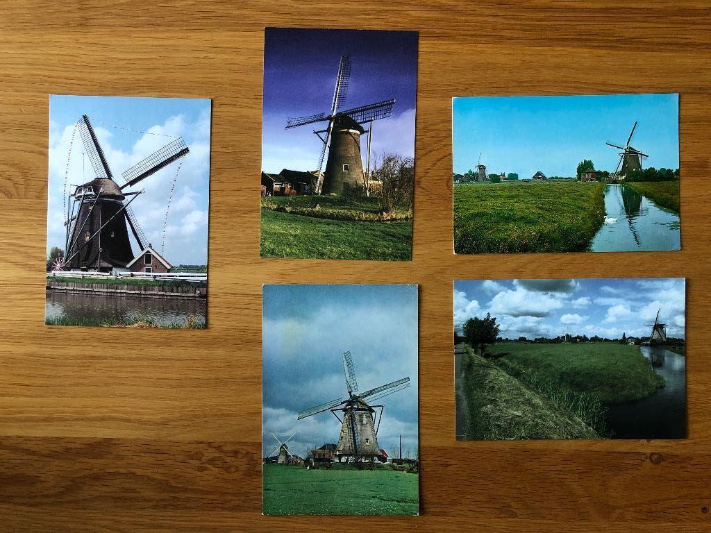 5 ansichtkaarten molens Maasland, Ophalen of Verzenden, 1980 tot heden, Zuid-Holland