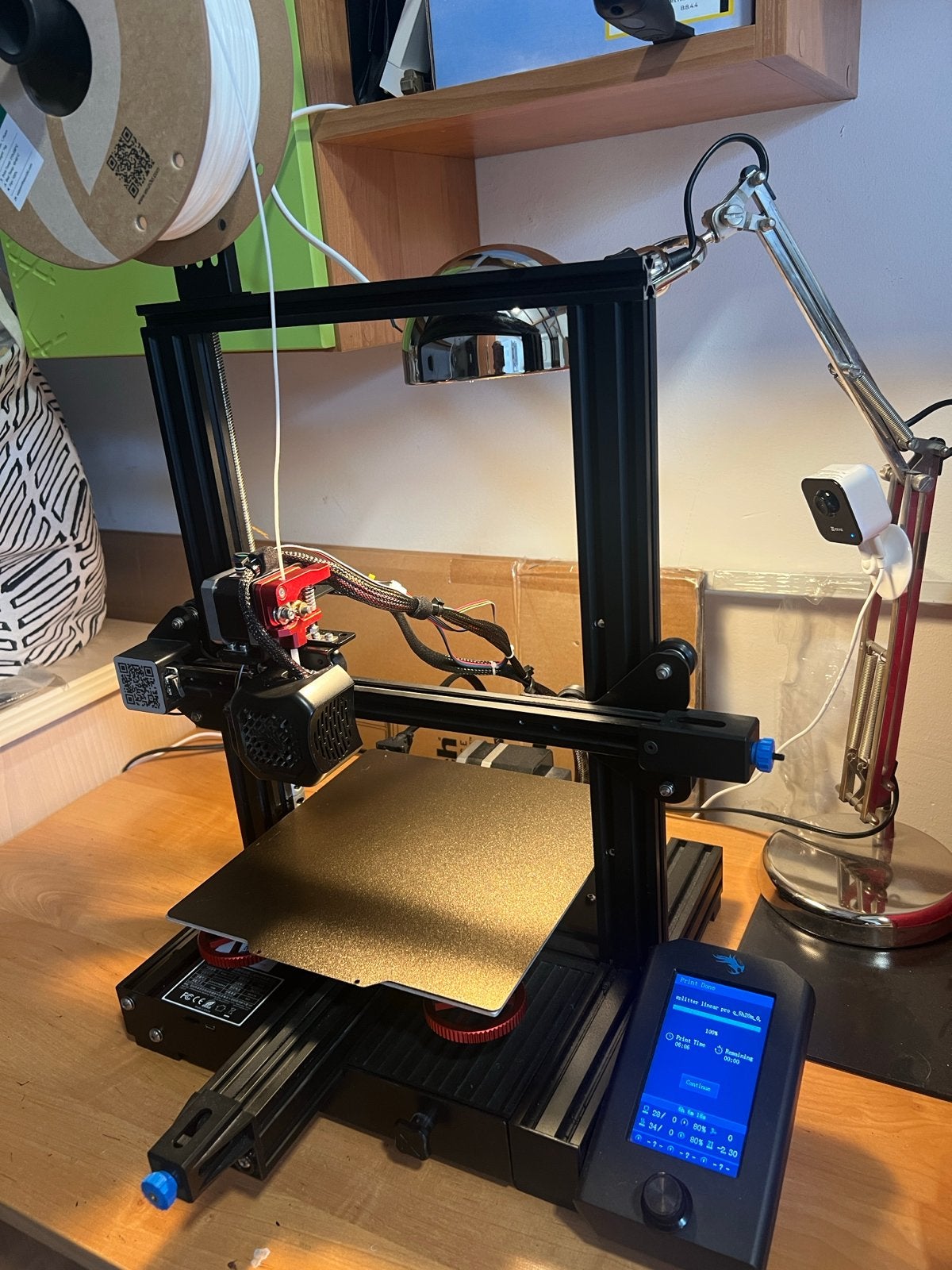 Creality Ender 3v2 met upgrades en extra's, Computers en Software, 3D Printers, Gebruikt, Filament, Ophalen
