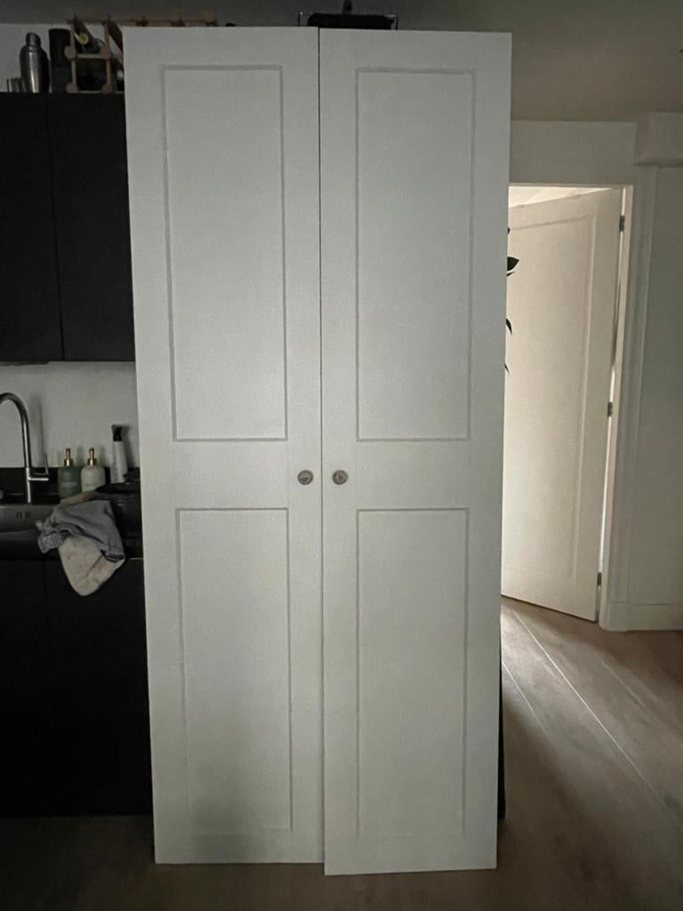 Kastdeuren Grimo (ikea PAX) met spiegel & unieke knopjes, Minder dan 50 cm, 200 cm of meer, Ophalen of Verzenden, Zo goed als nieuw