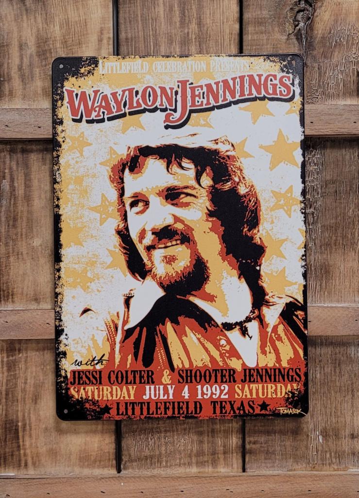 Waylon Jennings reclamebord van metaal wandbord decoratie, Verzamelen, Info@deconoord.nl, Deco Noord, Nieuw, Ophalen of Verzenden
