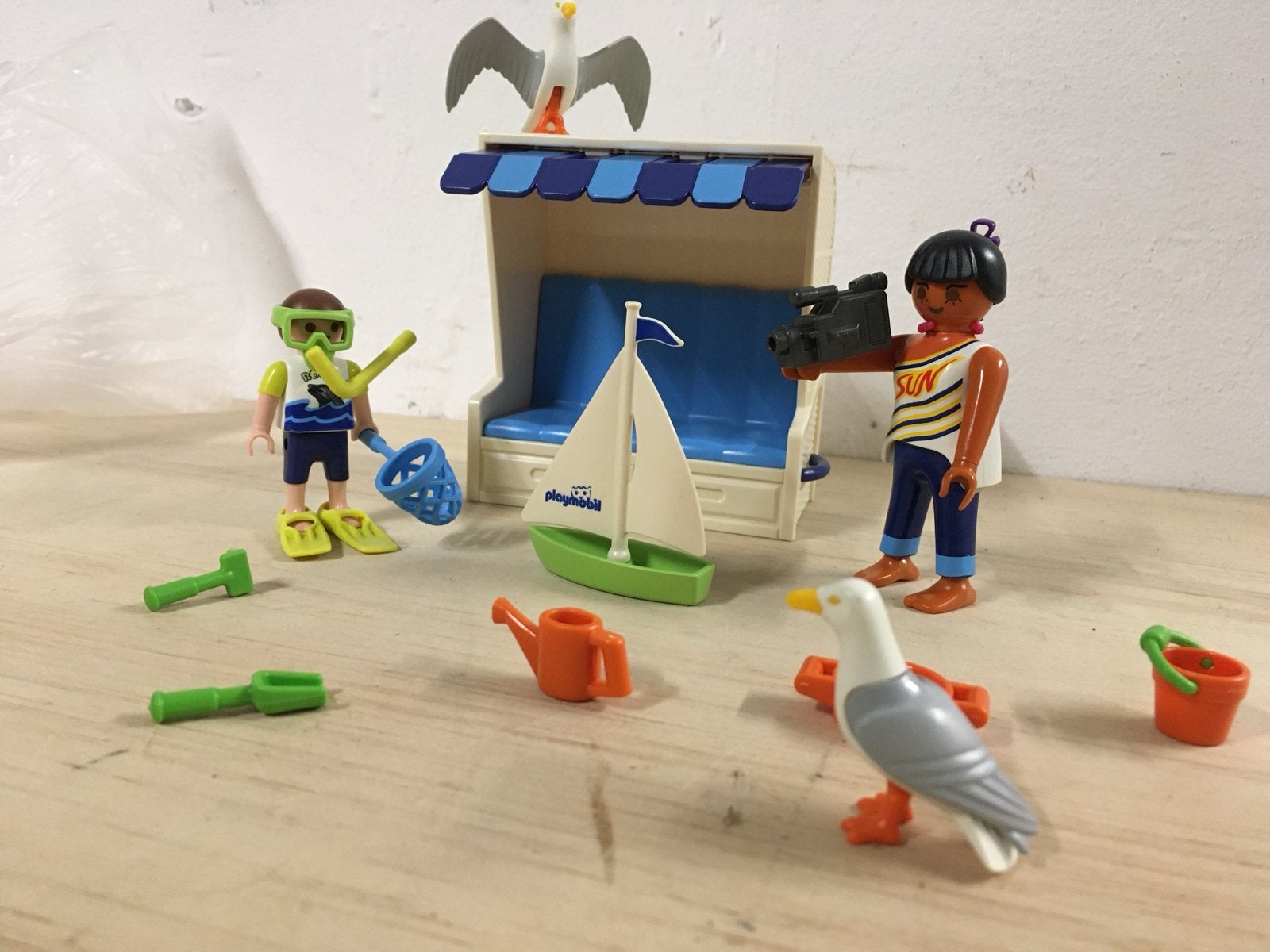 Playmobil Strandstoel met poppetjes en accessoires 3660, Gebruikt, Overige typen, Summer fun, Complete set