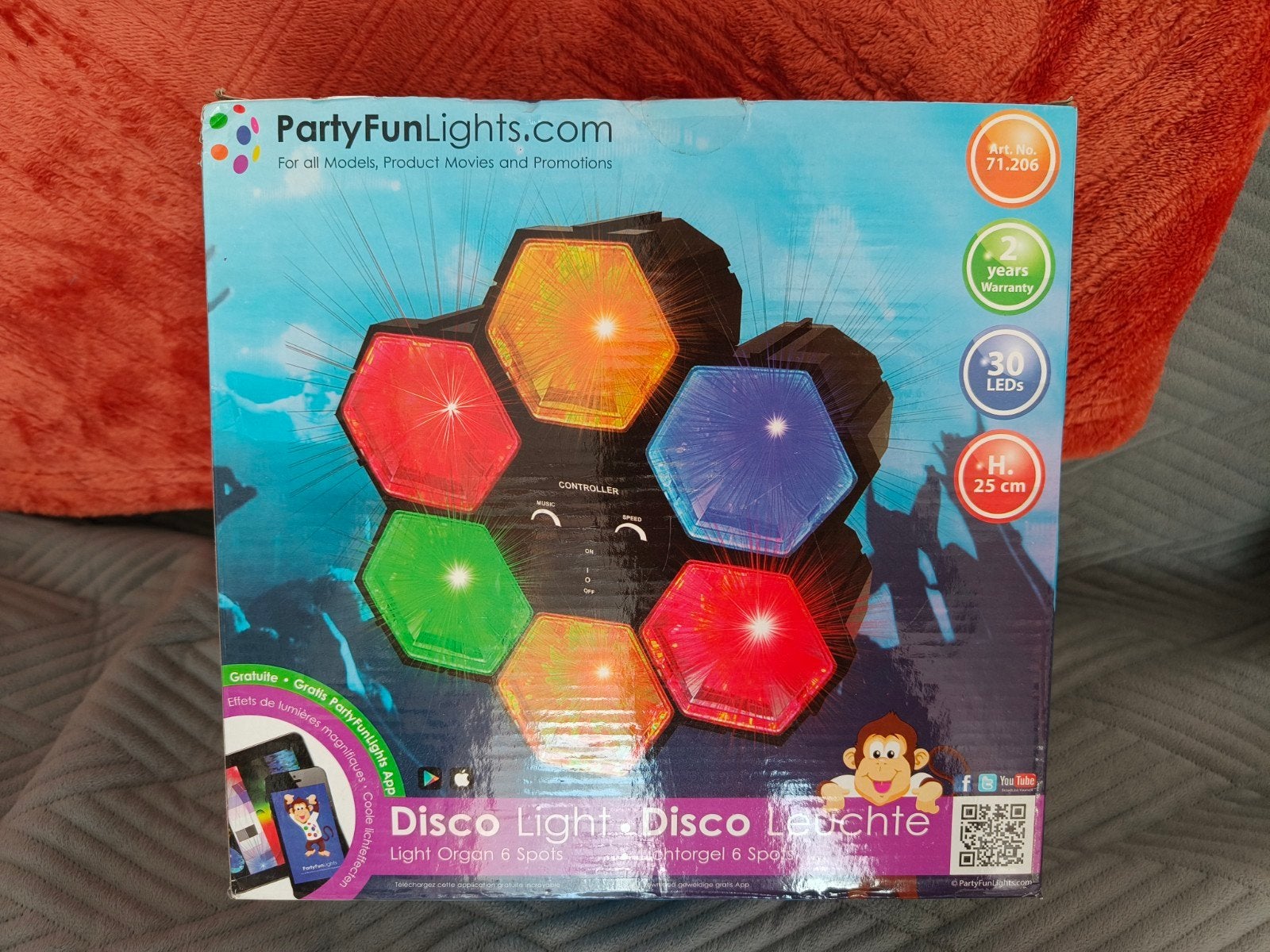 PartyFunLights Disco Light - Lichtorgel 6 Spots, Ophalen, Zo goed als nieuw, Feestartikel, Verjaardag