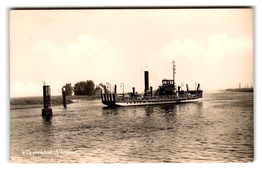 's-Gravendeel, Veerpont, Verzenden, 1940 tot 1960, Gelopen, Zuid-Holland