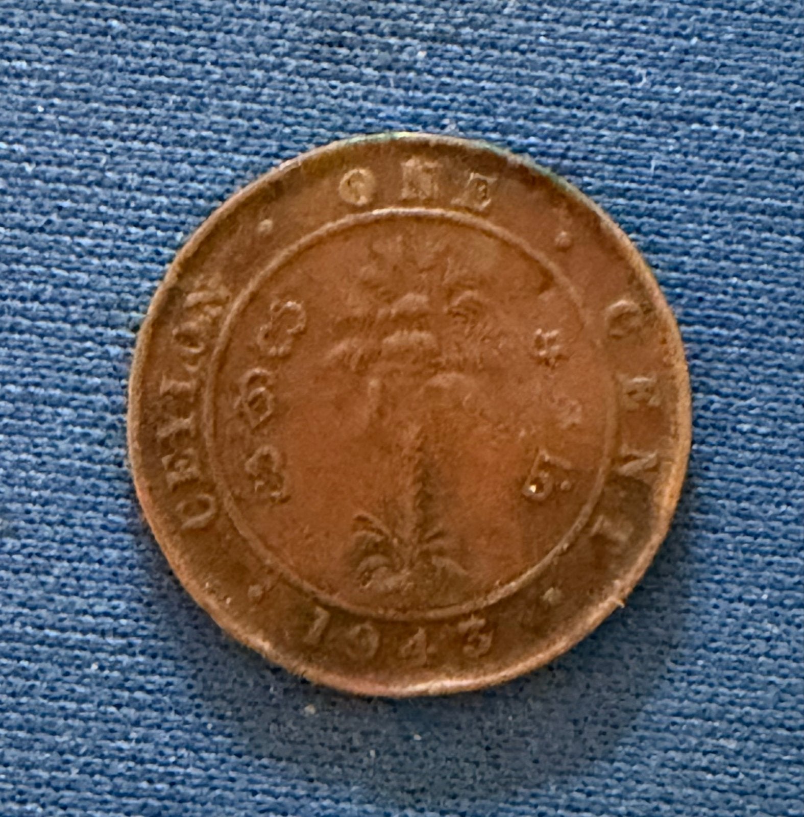 Ceylon 1 Cent 1943 - George VI, Ophalen of Verzenden, Zuid-Azië, Losse munt