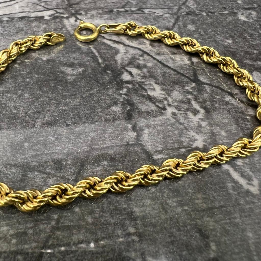 18 karaat gouden rope armband schakel, Ophalen of Verzenden, Nieuw, Goud