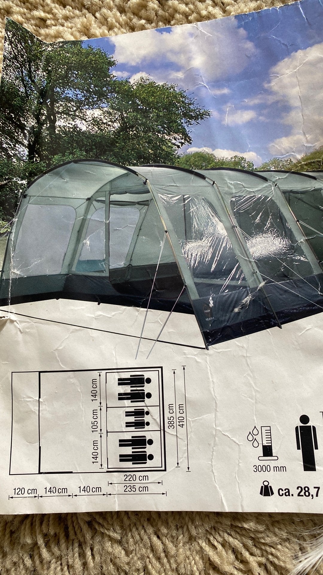 Tent voor 6 personen, Caravans en Kamperen, Tenten, Ophalen, Gebruikt, Tot en met 6