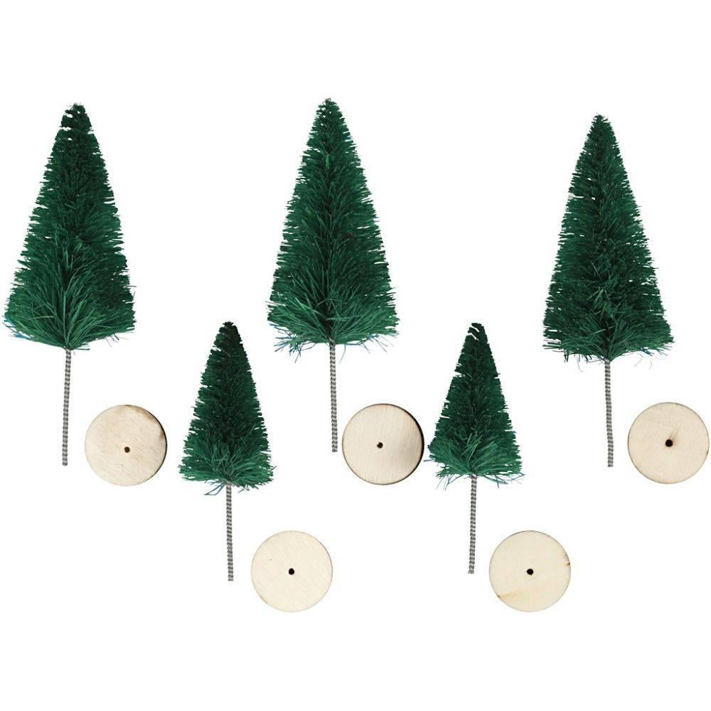 Mini kerstboompjes groen 4+6cm 5 stuks, Verzenden, Nieuw