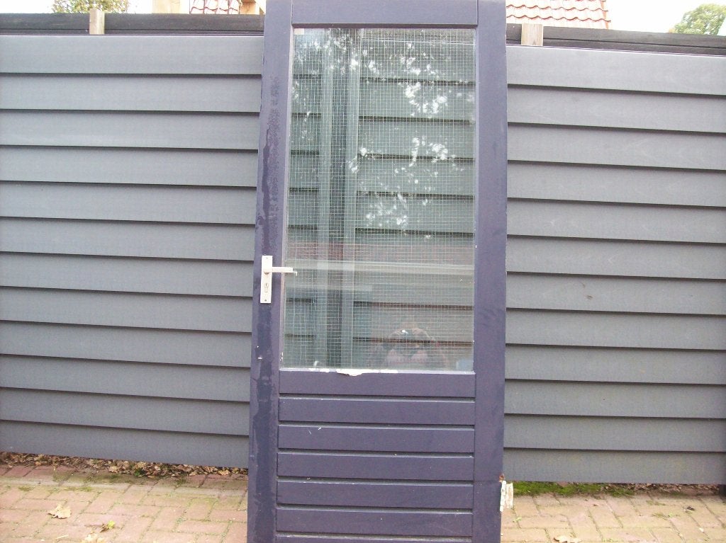 deur met glas, Ophalen, Gebruikt, 80 tot 100 cm, Buitendeur