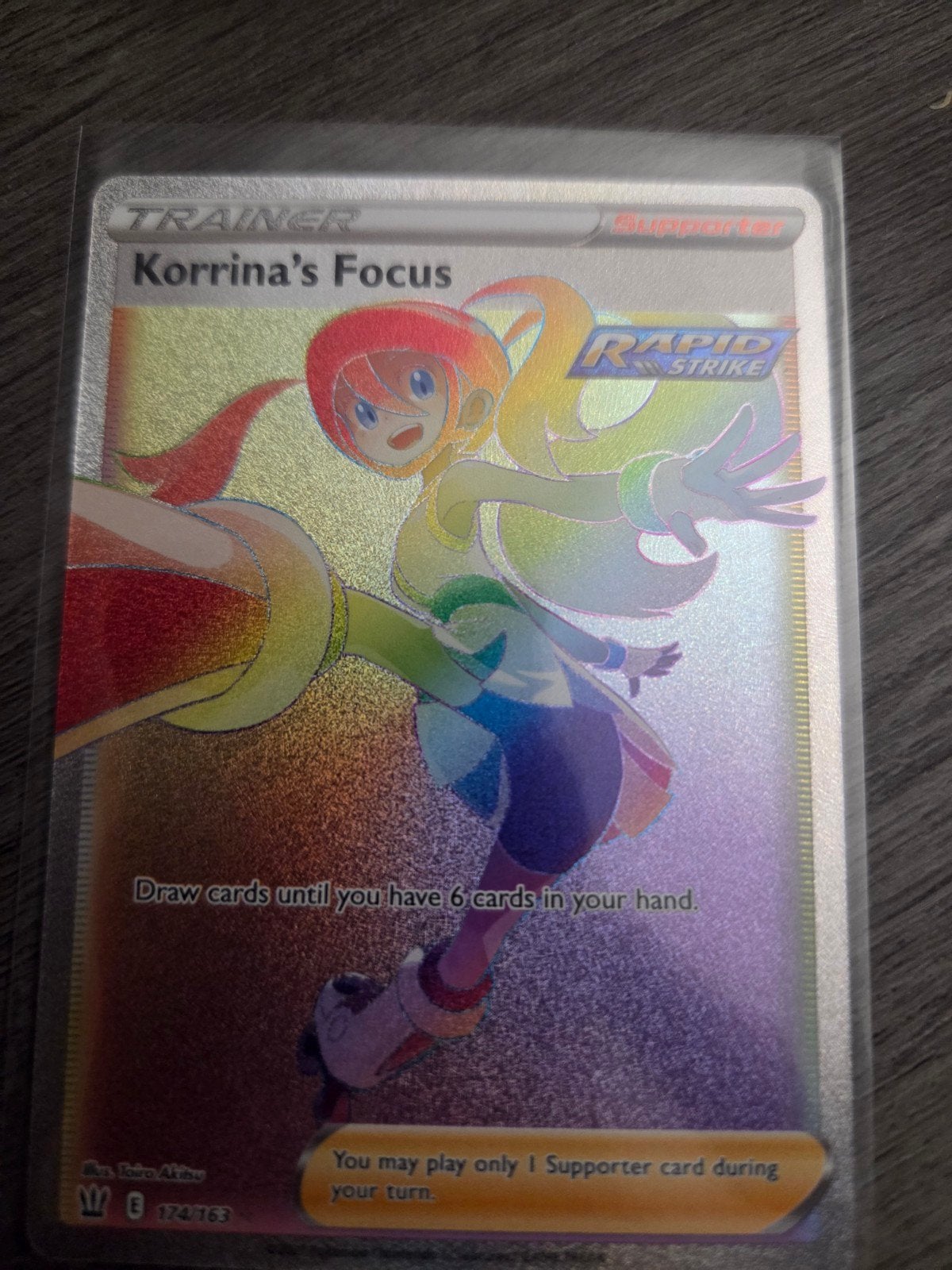 Pokemon Korrina's Focus (Secret Rainbow Rare) #174/163, Ophalen of Verzenden, Nieuw, Losse kaart, Foil