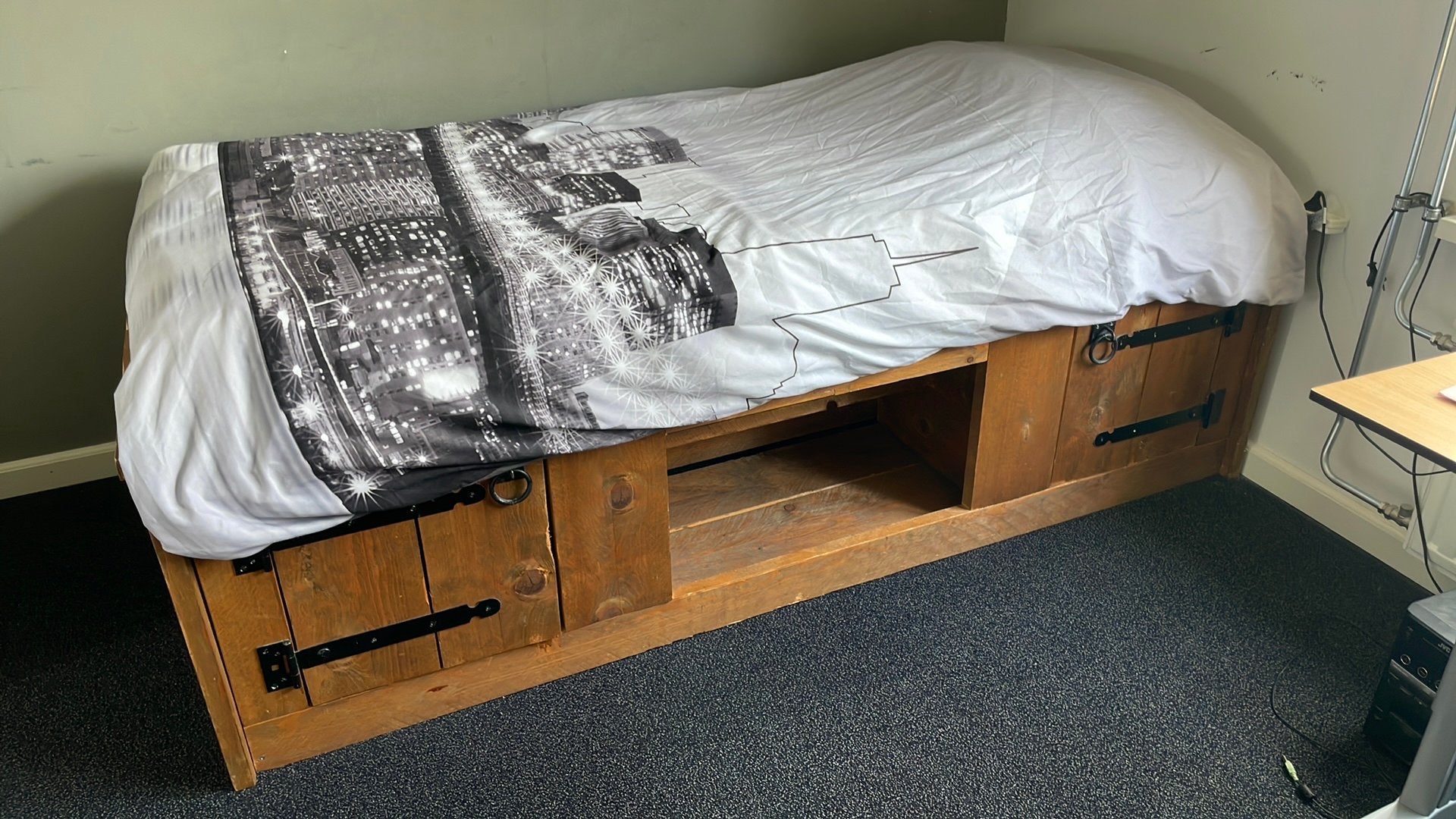 Houten bed voor matras 90 x 200, Ophalen, Gebruikt, 200 cm, Hout