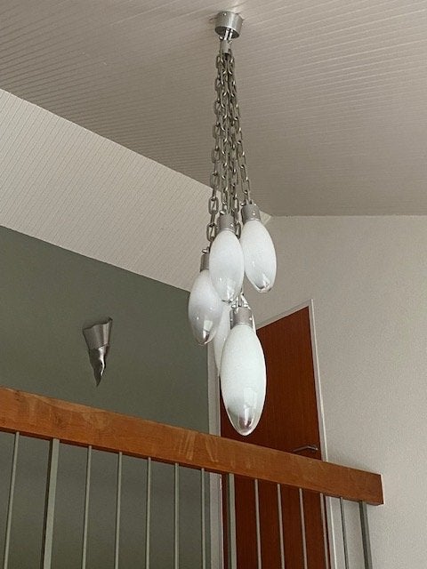 Hanglamp voor hal van Quasar, Ophalen, Overige fittingen, Zo goed als nieuw, Glas