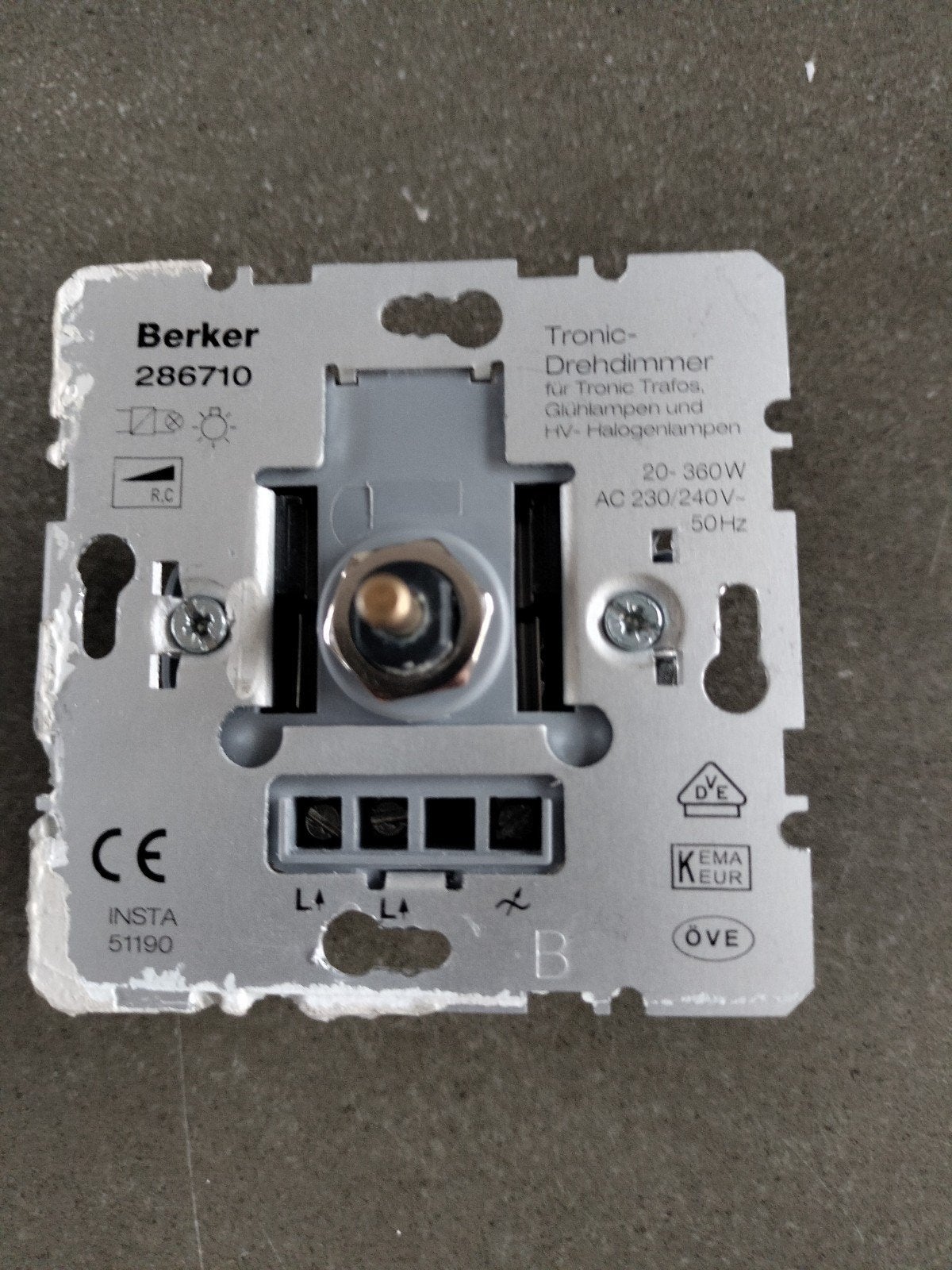Berker Tronic-Draaidimmer 20-360W voor Halogeen/Gloeilampen, Ophalen of Verzenden, Gebruikt, Berker, Dimmer