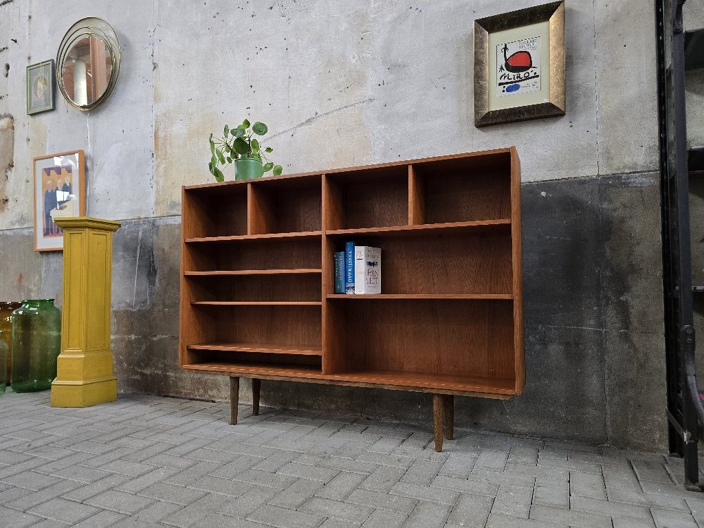 Deens Design Ondiep Wandmeubel | Vintage Teak Dressoir, Met plank(en), Gebruikt, 100 tot 150 cm, 150 tot 200 cm