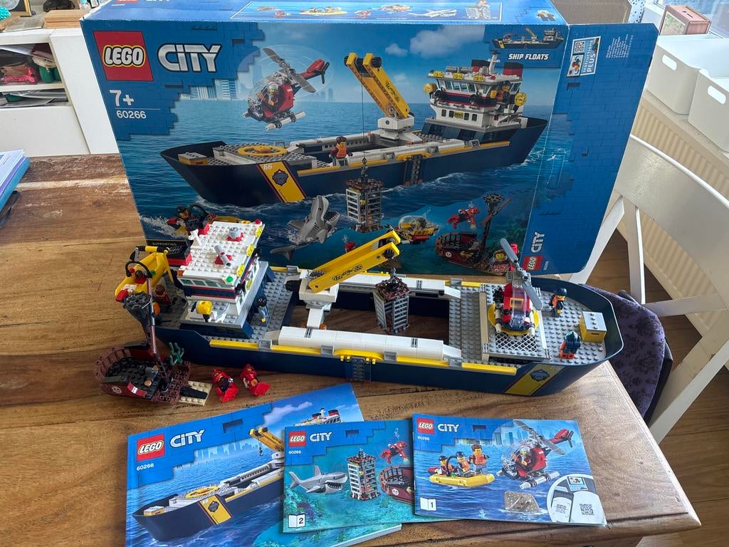 LEGO City Oceaan Onderzoeksschip 60266 - Compleet met doos, City, Lego, Ophalen of Verzenden, Zo goed als nieuw